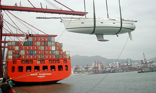 transport de yacht sur cargo